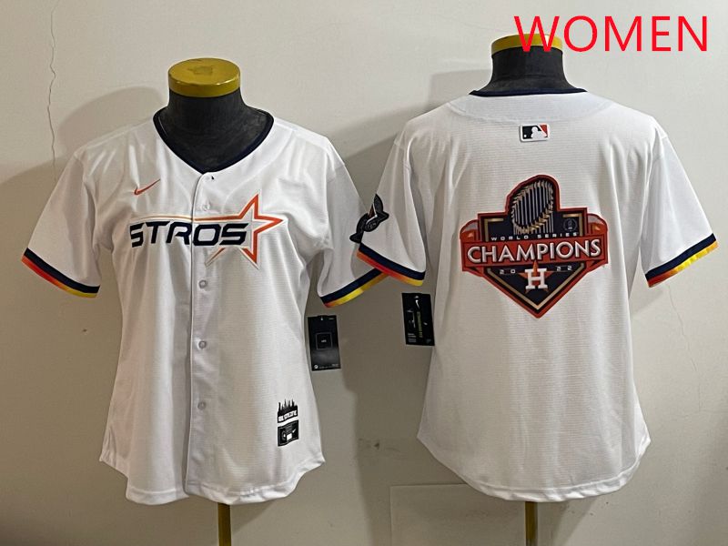 Women Houston Astros Blank White three generations Joint Name Nike 2025 MLB Jersey style 21